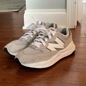 New Balance Light Gray and White Athletic Shoes
